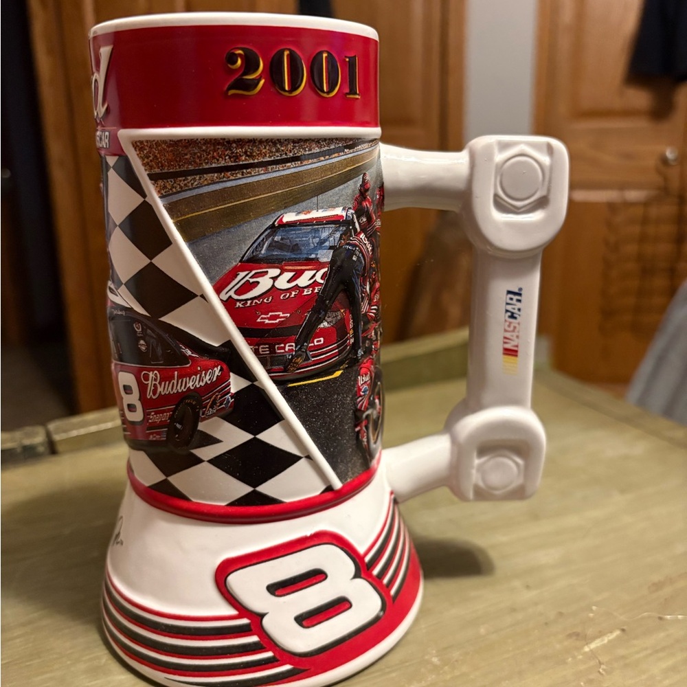 VTG Dale Earnhardt Jr Budweiser Racing Stein - Red, Black, and White